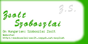 zsolt szoboszlai business card